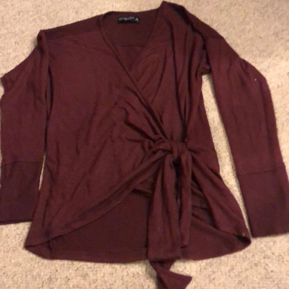 Front wrap sweater